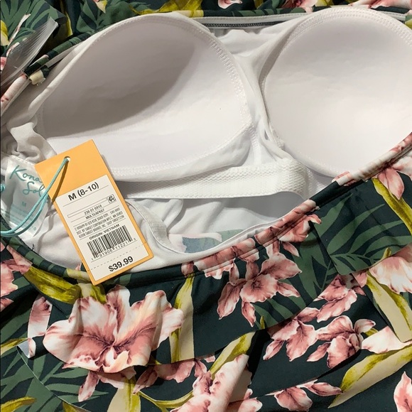 Strapless One Piece Swimsuit - Palm Floral - Picture 11 of 13